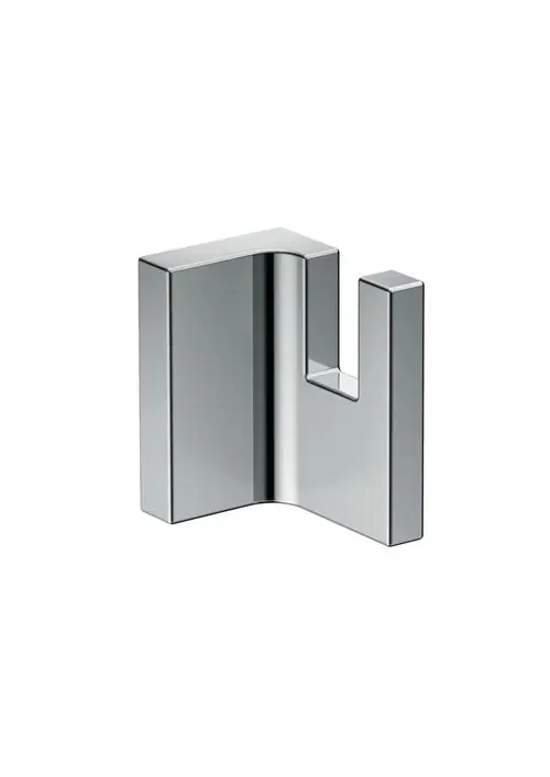 Chromfarbener Handtuchhaken in rechteckiger Form. Minimalistisches Design von AXOR, geeignet zur Wandmontage in Badezimmern oder Küchen.